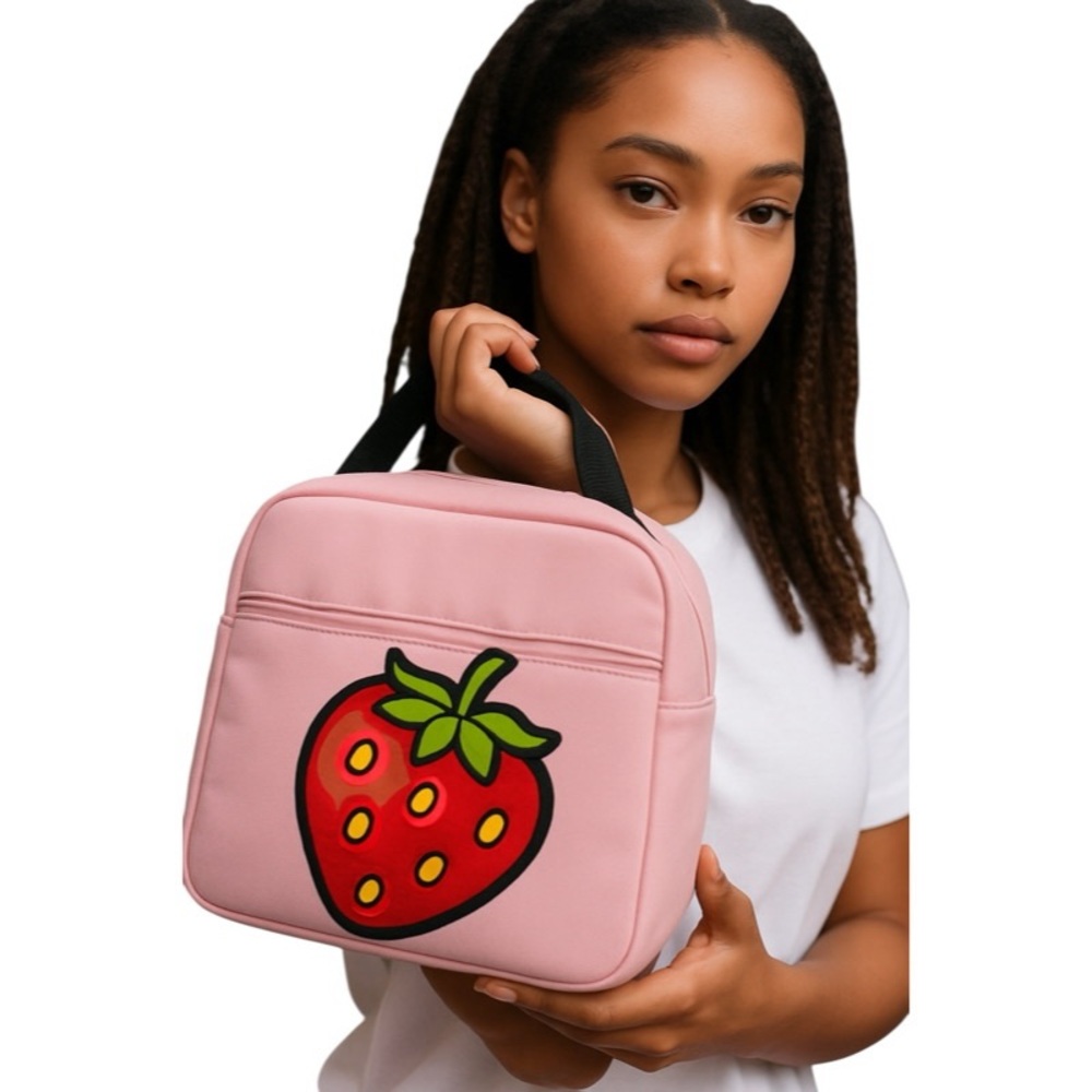 Pink Strawberry Lunch Bag